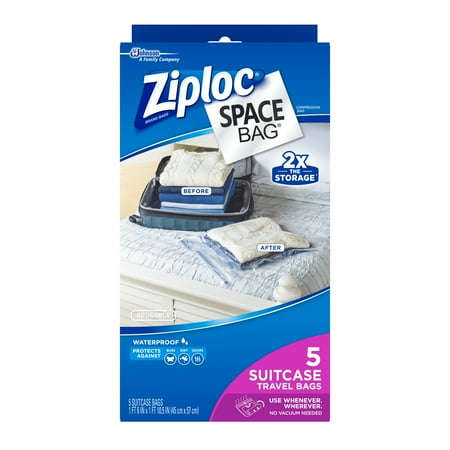 Ziploc Space Bag Travel Bag, 5-Count