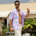 thumbnail image 3 of APTRO Men's Hawaiian Shirt Wrinkle Free Short Sleeve Floral Tropical Casual Button Down Summer Shirt Pink MC01 M, 3 of 7