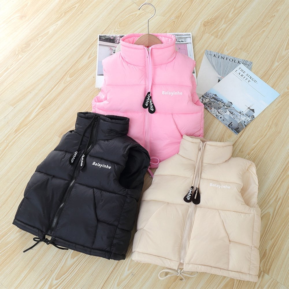 SEAUR Enfant Doudoune Sans Manche Fille Gilet Duvet Léger Fille Garçon Manteau Hiver Chaude Automne Hiver Zippé 110
