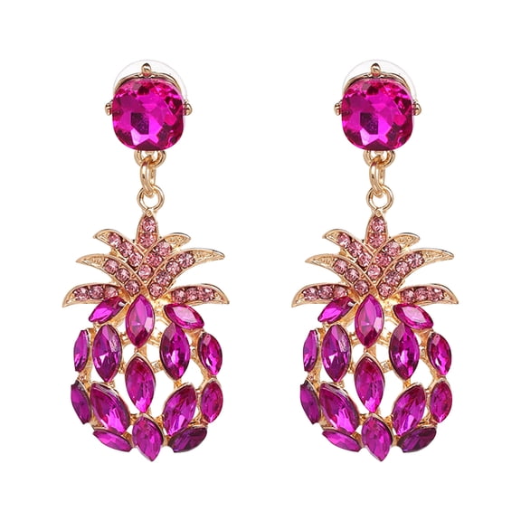 KDSJSXW New Year Gift Gold Earrings Studs Fruit Pineapple Earrings Personalized Earrings European and Korean Earrings 7 Color Optional