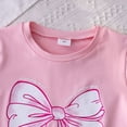 thumbnail image 4 of Hiijoy Little Girls Short Sleeve Bow Print T Shirt and Denim Shorts Outfits, Sizes 6-7Y, 4 of 6