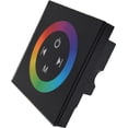 thumbnail image 1 of Black RGB 86 Wall-Mounted LED Strip Controller with Tempered Glass Touch Panel, Remote Control & Dimming Function – Intuitive Lighting Adjustment for Home Decor Ambiance Enhancement, 1 of 6