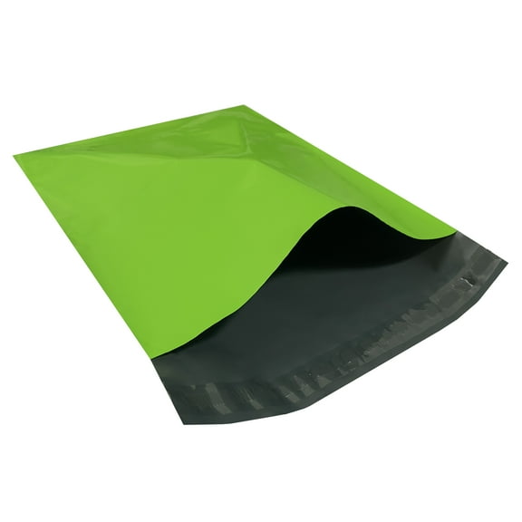 Colorful Shipping Poly Mailer Bgs - Green Color Size: 10" x 13", Pack of 100