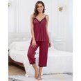 thumbnail image 4 of Beautyin Vêtements de Nuit pour Femmes Pyjama Haut Sans Manches 2 Pièces, 4 of 7