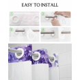 thumbnail image 5 of No Hook Shower Curtains with Snap in Liner, Purple Eucalyptus Leaf Waterproof Fabric Shower Curtain, Spring Botanical Watercolor Double Layers & See-Through Top Window Bathroom Curtains 54''x78'', 5 of 6