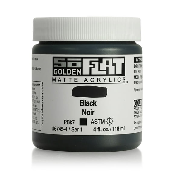 Golden SoFlat Matte Acrylic, 4 oz. Jar, Black