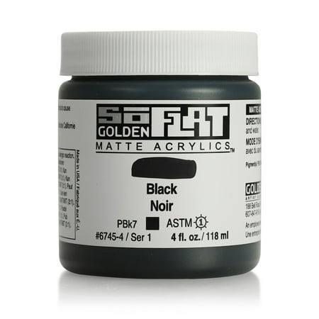 UPC: 0738797674547 | Golden SoFlat Matte Acrylic 4 oz. Jar Black