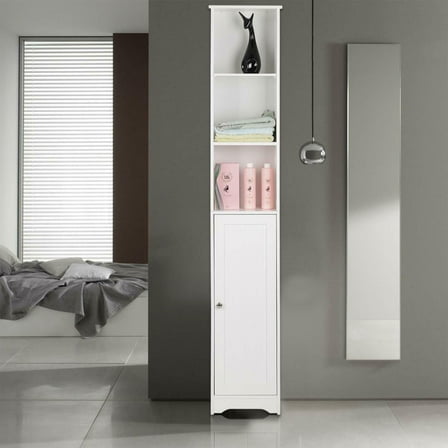 YKITRD 67'' Freestanding Floor Bathroom Storage Cabinet Narrow Slim Tall Tower Cabinet