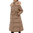 thumbnail image 1 of Gibobby Chamarra larga mujer, Chaquetas para mujer con capucha y cierre de talla grande, chamarra largo con cierre y bolsillos(Caqui,G), 1 of 4