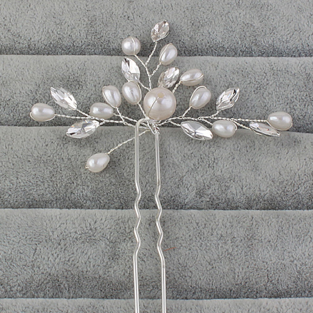 Vintage Wedding Bridal Pearl Flower Crystal Hair Pins Bridesmaid Clips Side Comb