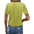 thumbnail image 6 of Sewkxo Women Crochet Cardigan Sweaters Lightweight Summer Boho Open Front Knit Shrug 1/2 Sleeve Beach Cover Up,Fluorescence Yellow XL, 6 of 8