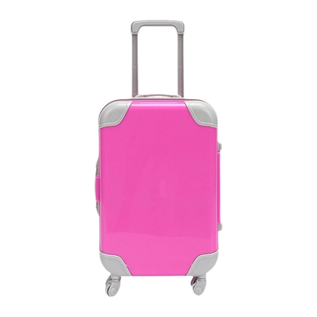 Mini maleta para casa de muñecas, accesorios realistas, vacía, portátil, organizador compacto. Rosa roja