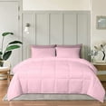 thumbnail image 1 of Super King Plus Plus 1 PC Comforter Solid Pink Luxury Premium Collection Microfiber Fill Lightweight Duvet Insert Box Stiched Quilted Fluffy Soft All Season Cooling Comforter, 1 of 7