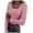 Pink, variant on felwors Womens Long Sleeve Scoop Neck Ribbed Knit Fitted Casual Tops Tee Slim Basic Shirts White, M