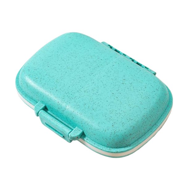 Mini Organizador Tabletas Case Píldoras Diarias Portátil Caja 8 Compartimentos Con El Anillo Sello Probas Humedad para Transporte Vitamina