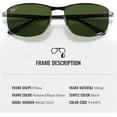 thumbnail image 3 of Ray-Ban RB3671CH CHROMANCE POLARIZED Square-Round Shaped Sunglasses for Men & Women - Includes Official Rayban Eyewear Kit - Ideal Formal & Casual Wear Sunglasses - Dark Green Lens, 3 of 7
