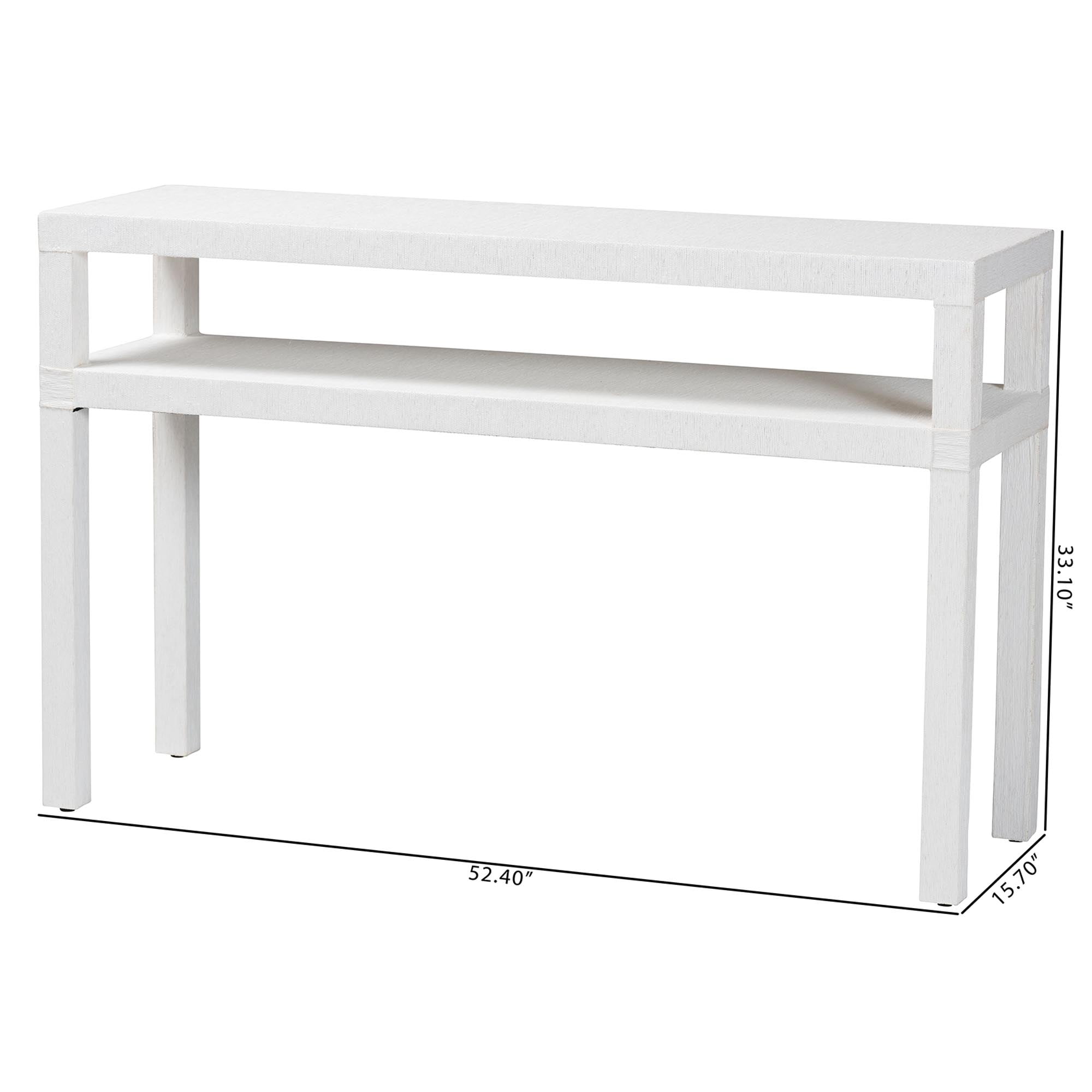 bali & pari Gale Boho Console Table, White