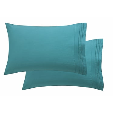 1800 Thread Count Egyptian Quality Super Soft Wrinkle Free 2-Piece Pillowcases- Standard Size-Turquoise