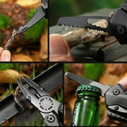 Outdoor Stainless Steel Knife/Pliers/Nail File/Bottle Opener/Screwdriver/Serrated Knife, Hidden Folding Closure, Portable Multi-Function Tool With Flint And Bit Father‘s Gifts for Men Set
