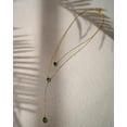 thumbnail image 4 of Women's 18K Gold Plated Layered Y Necklace with Emerald Teardrop Pendant, 4 of 6