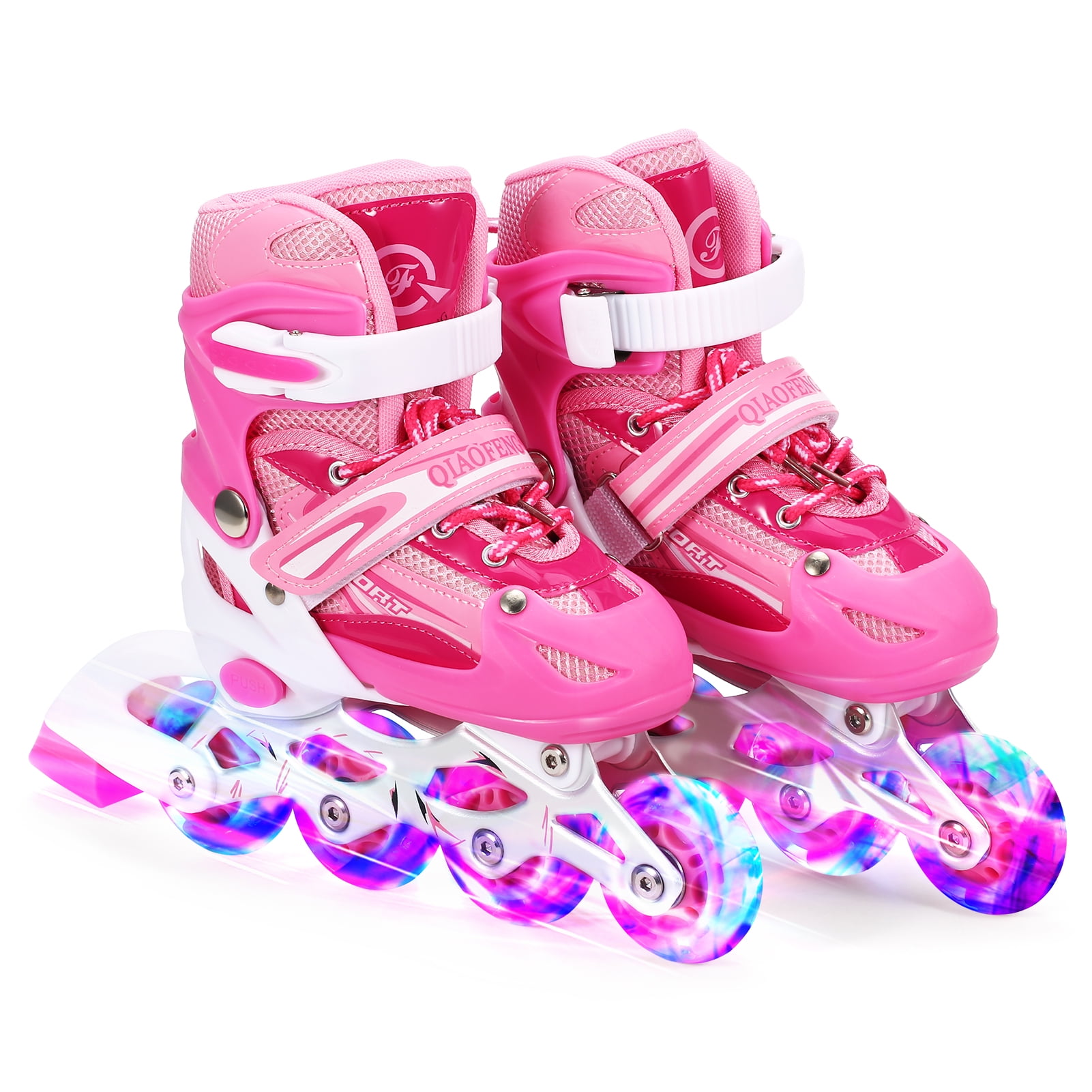Nebublu Illuminating Inline Skates with Light Wheels - Adjustable Fun for Kids and Adults - Girls and Boys, Men and Women