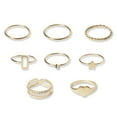 thumbnail image 2 of Opvise 8Pcs Finger Rings Five-pointed Star Rhinestones Jewelry Electroplating Geometric Ring Birthday Gifts, 2 of 8