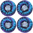 thumbnail image 2 of Shower Caps,Blue Purple Tie Dye Mandala Pattern Waterproof Shower Cap for Women 4 Pieces,Double Reusable Hair Cover for Shower PEVA Elastic Stretch Hem, 2 of 7