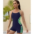 thumbnail image 5 of Women's Boyleg Unitard Athletic Swimwear Crossback One Piece Swimsuit, 5 of 7