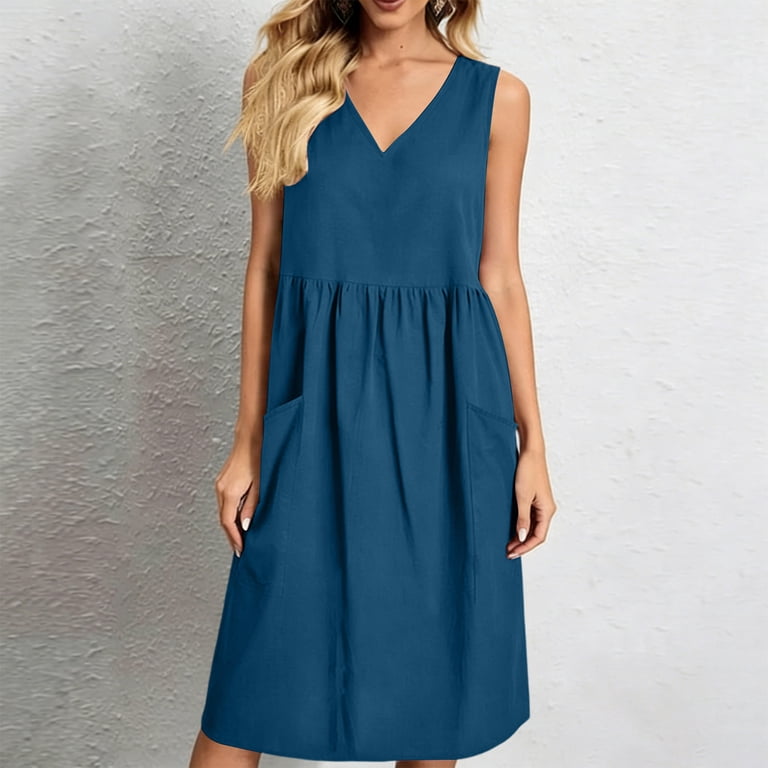 brunch date dress - navy  NEW ARRIVAL  Navy Wrap V-Neck Linen Midi Dress , Classic deep navy  brings low-key refined charm, perfectly suited for office commuting, casual  dates, weekend strolls, brunch plans and semi-formal