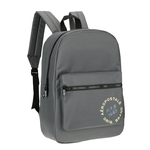Aeropostale  Backpack for School, College, and Travel， Water Resistant Bookbag Gray Aero