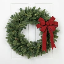 Pre-Lit Battery Operated Mossy Cashmere Pine Artificial Christmas Wreath - 32" - Clear Led Lights