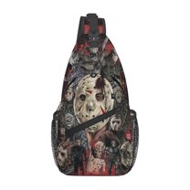 Horror Jason Voorhees Unisex Crossbody Shoulder Bag Backpack Sling Cross Chest Bag Diagonally Daypack Travel Hiking