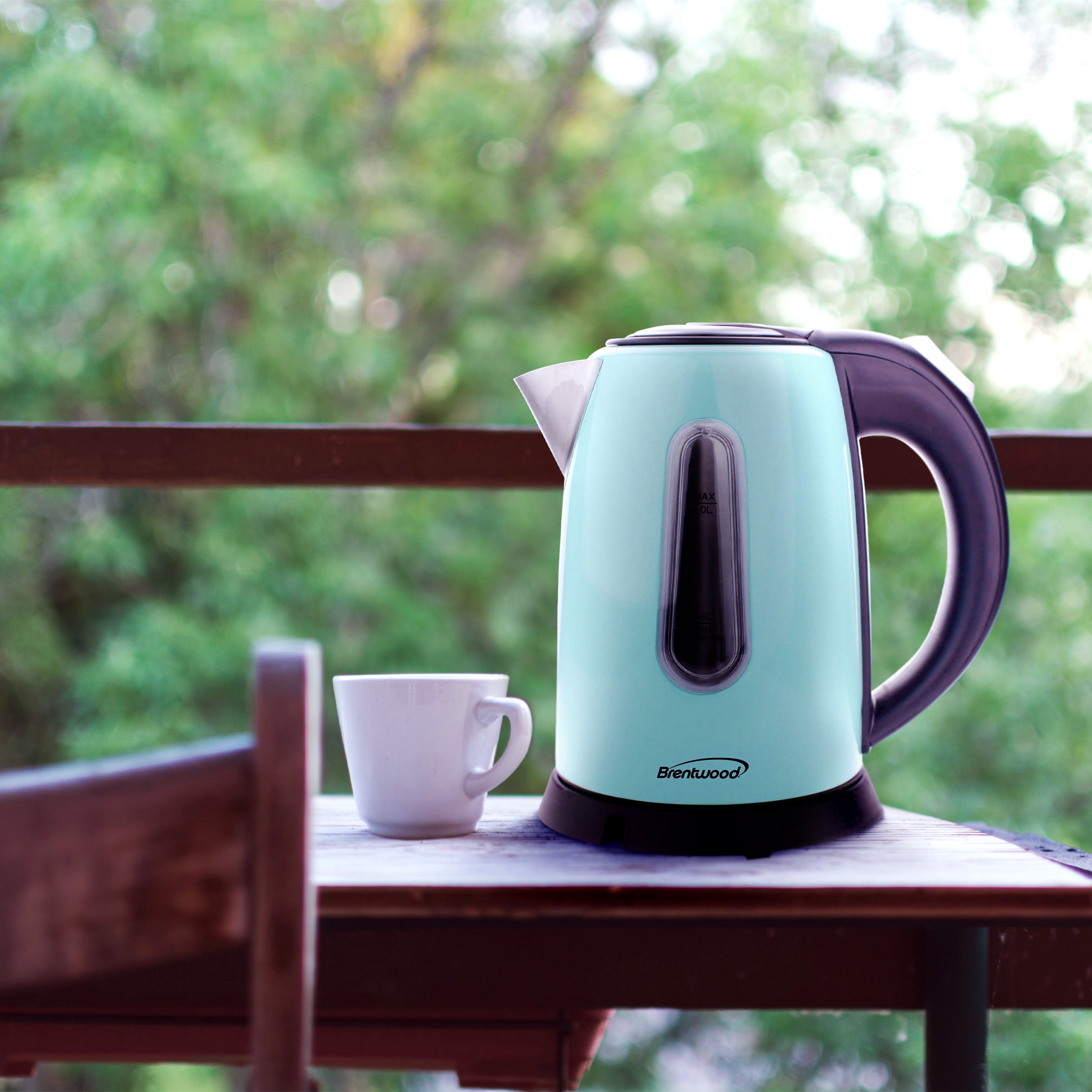 Btwd 1 Liter Stainless Steel Cordless Electric Kettle in Blue