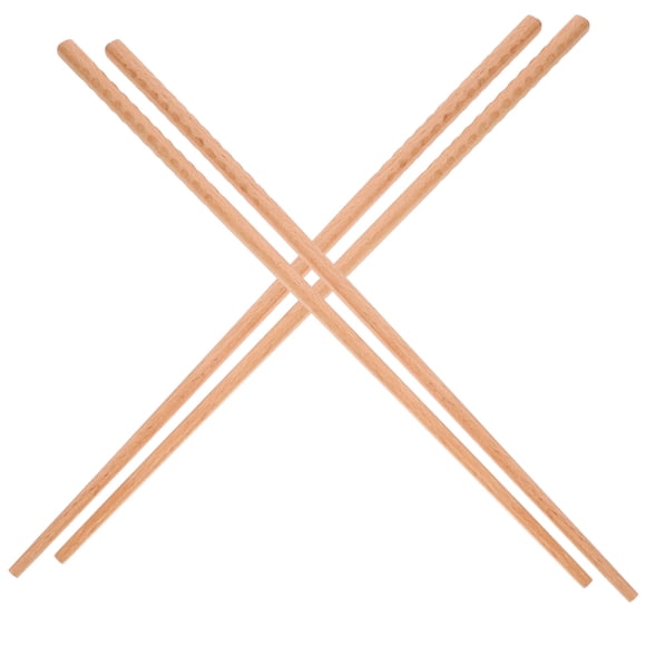 2 pares de palillos de madera alargados, multifunción, para freír fideos, calentar platos, ollas calientes, cubiertos para el hogar y el restaurante (33 cm)