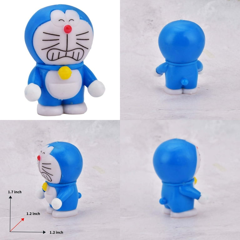 SeekFunning 6pcs Doraemon Doll Hand Made Toy Doraemon Car