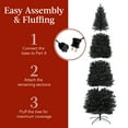 thumbnail image 5 of Best Choice Products 9ft Pre-Lit Black Artificial Christmas Tree, Holiday Pencil Tree w/ 500 Incandescent Lights, Base, 5 of 8