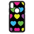 thumbnail image 1 of DistinctInk Custom SKIN / DECAL compatible with OtterBox Commuter for iPhone XS MAX (6.5" Screen) - Black Multi Color Hearts, 1 of 5