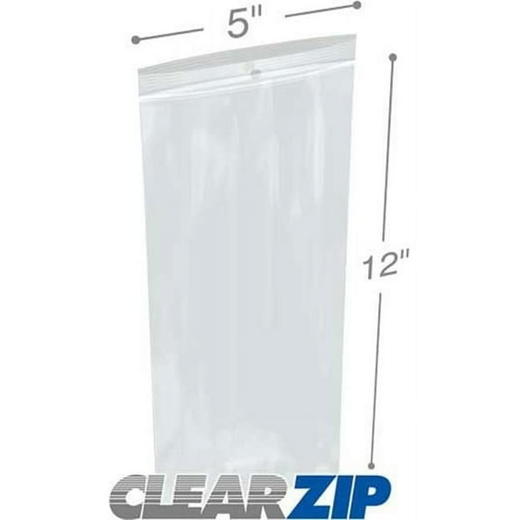 International Plastics CZH20512 5 x 12 in. ClearZip with Hanghole Bags, 0.002 Gauge - Case of 1000