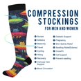thumbnail image 2 of FORMRS Womens Knee High Socks Casual Long Thick Travel Daily Wear, 2 Pairs, Colorful Space Cat, 2 of 6
