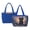 Black Cat, variant on American Flag Eagle Print Large Capacity Reversible Tote Bag, Women 's Quilted America 250th Anniversary Handbag with Side Pockets, Lightweight Top Handle Satchel for Work Shopping, Blue