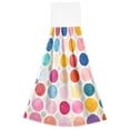 thumbnail image 7 of Yayeee Kitchen Hanging Hand Towels Set of 2 with Loop Bathroom Absorbent Tie Towel, Colorful Circles, 7 of 7
