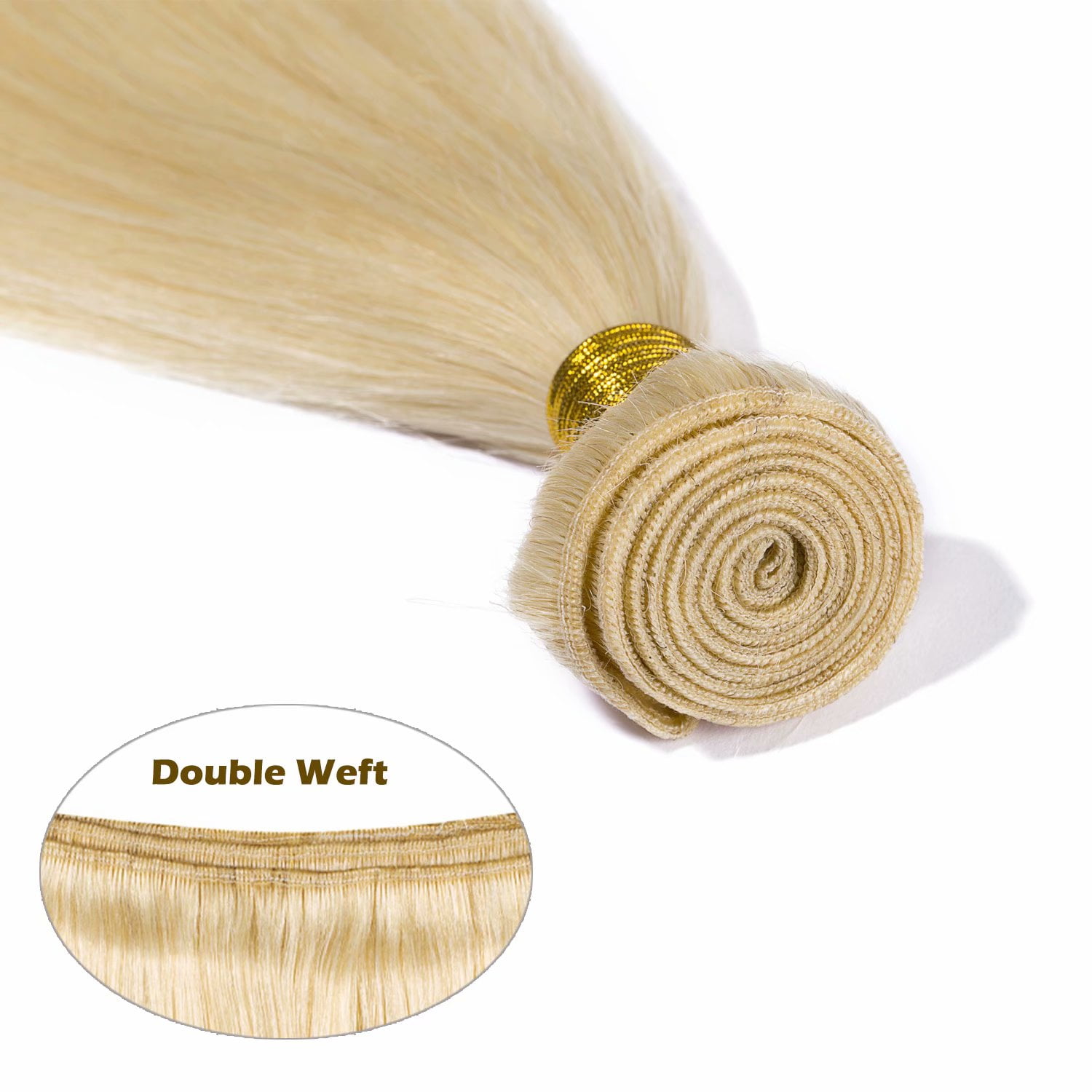Benehair Brazilian Blonde Human Hair Bundles 100% Virgin Human Hair Bundles Thick Hair Weave Extensions Soft Straight Hair 1 bundle 100g