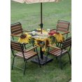 thumbnail image 5 of Square Outdoor Tablecloth with Umbrella Hole Vintage Rooster Outside Table Cloth Waterproof Patio Table Cover Watercolor Farmhouse Sunflower Animals Zipper Tablecloths for Picnic Camping 60x60 Inch, 5 of 8