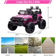 thumbnail image 3 of EastVita 24V Kids Ride on Electric Car with Remote Control 2 Seats 20" Extra Large Seat Wide Truck Wheels Vehicle Front Storage Bottle Holder Central Control Horn Bluetooth USB, 3 of 10