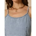 thumbnail image 5 of INSPIRE CHIC Denim Spaghetti Strap Dress for Women's Summer Tiered A-Line Sleeveless Jean Dresses XS Grey Blue, 5 of 5