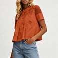 thumbnail image 4 of Guluxicc Women's Lace Shirts Loose Short Sleeve Mock Neck Basic Tops for Summer Casual Outfits, 4 of 6