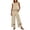 *Khaki, variant on VBVC Women's Lace Trim 2 Piece Set, Ladies' Casual High Waist Wide Leg Pants Outfit, Soft Breathable Summer Loungewear For Women,Black,S-3XL
