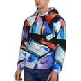 thumbnail image 3 of Honeii Abstract Cubist Printer Pattern Mens Hoodies Men's Loose Sleeve Sweatshirt,Pullover Hooded Sweatshirt for Men,Essentials Hoodie-Medium, 3 of 7