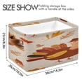 thumbnail image 4 of Cute Turkey with Hat Autumn Leaves Thanksgiving Square Storage Bins with Handles Collapsible Containing Box 1 Pack, 4 of 9