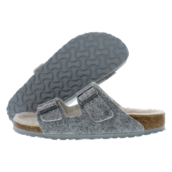 Birkenstock Womens Arizona Rivet Wool Slip On Slide Sandals